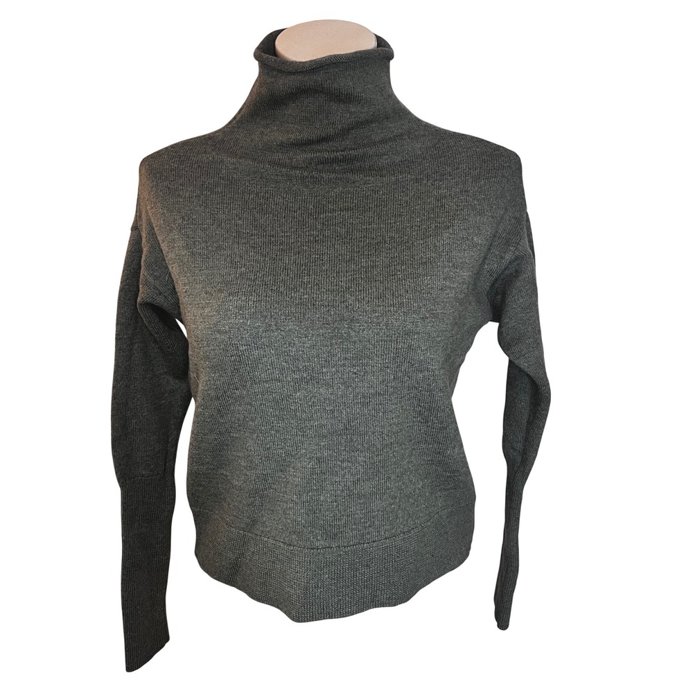 Wilfred Aritzia‎ Merino Wool Roll Nek Sweater Olive Womens Small Cottage Minimal